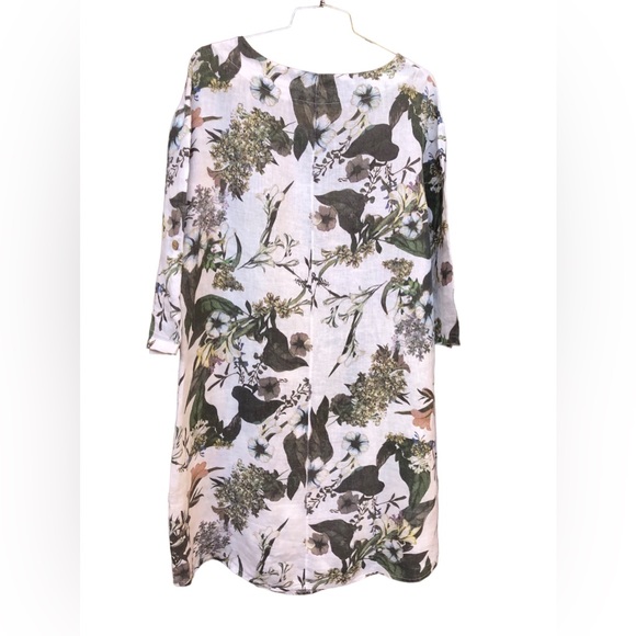 Linen Giulia Dal Piano Casual Floral Dress Size M - Picture 2 of 4